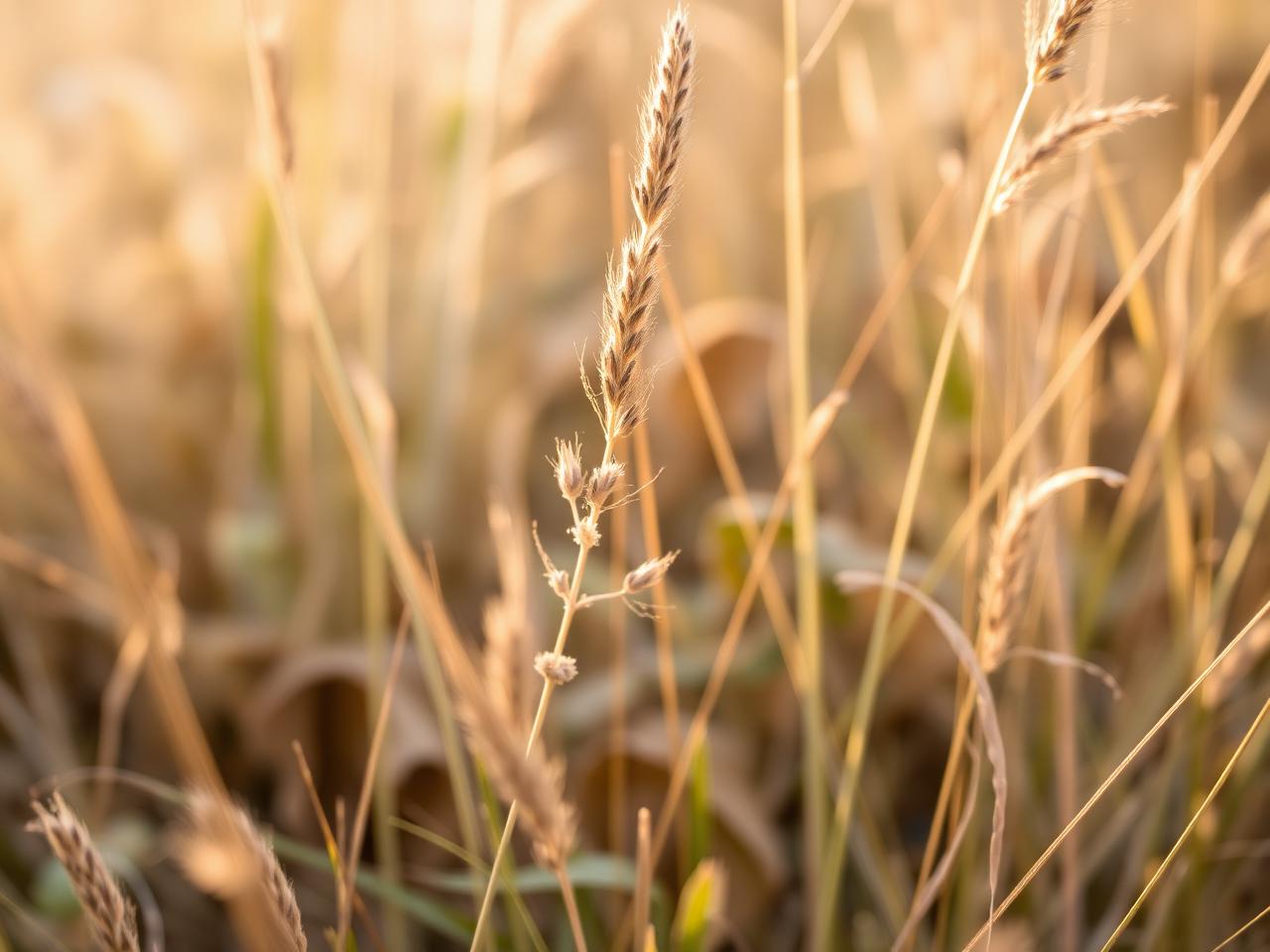 Golden California grasses at sunset